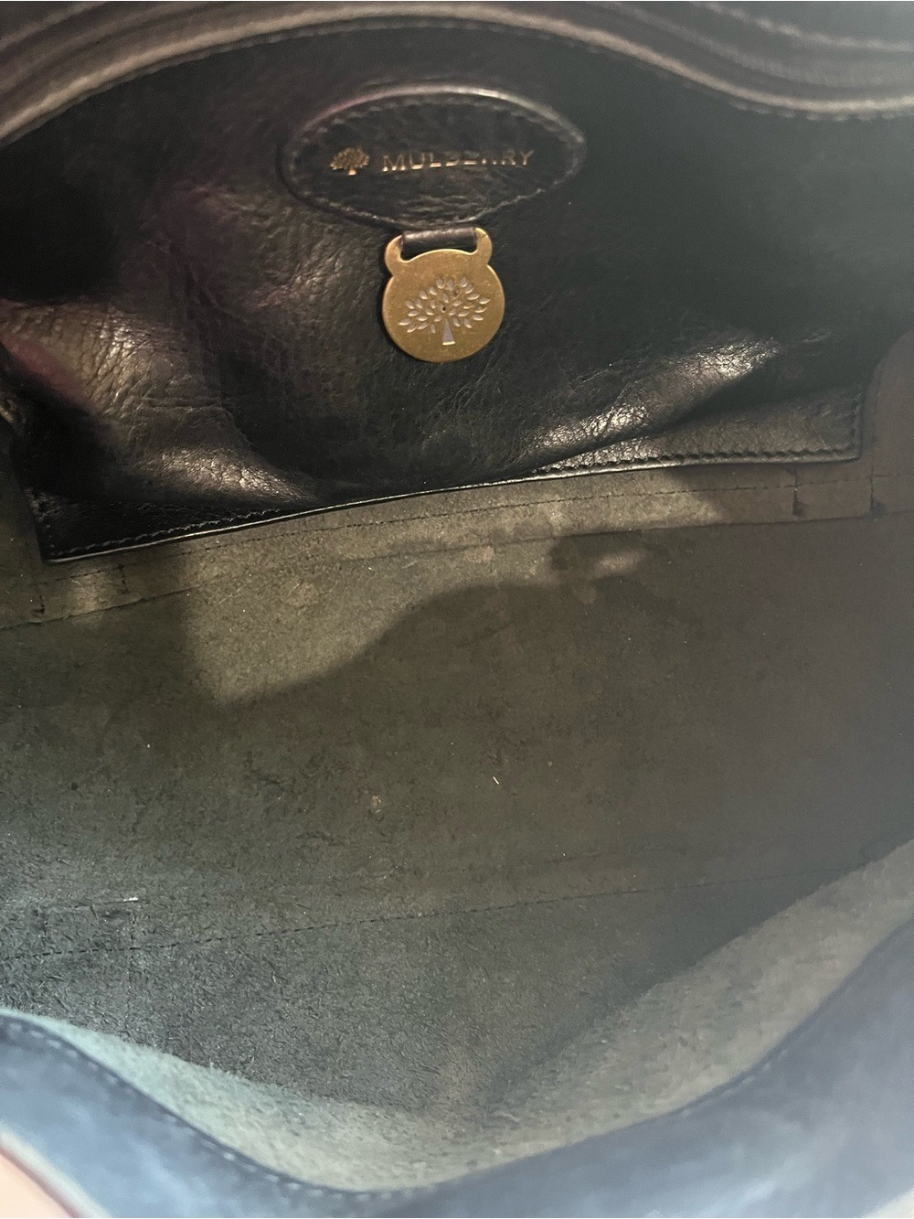 MULBERRY BLACK SOFT GRAINED LEATHER LEDBURY - Picture 9 of 14